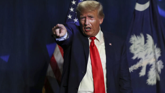 El ex presidente Donald Trump durante un evento en Columbia, el 5 de agosto de 2023