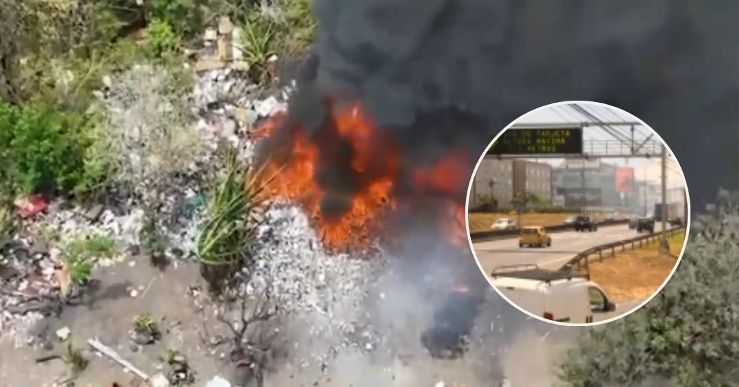 Fuego en Pavas cubre Ruta 27 y alerta a conductores