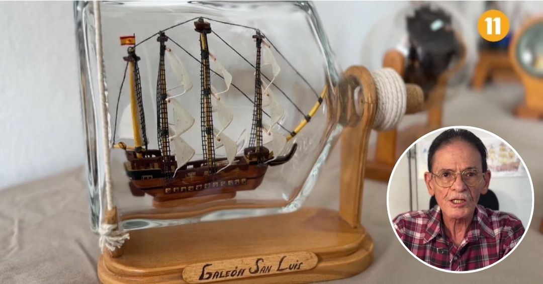 A sus 75 años, hombre crea impresionantes barcos en miniatura desde su hogar