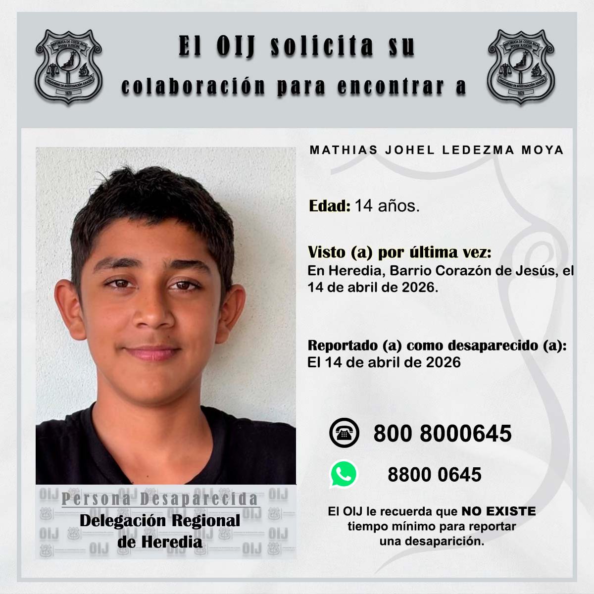 OIJ activa alerta por desaparición de dos estudiantes