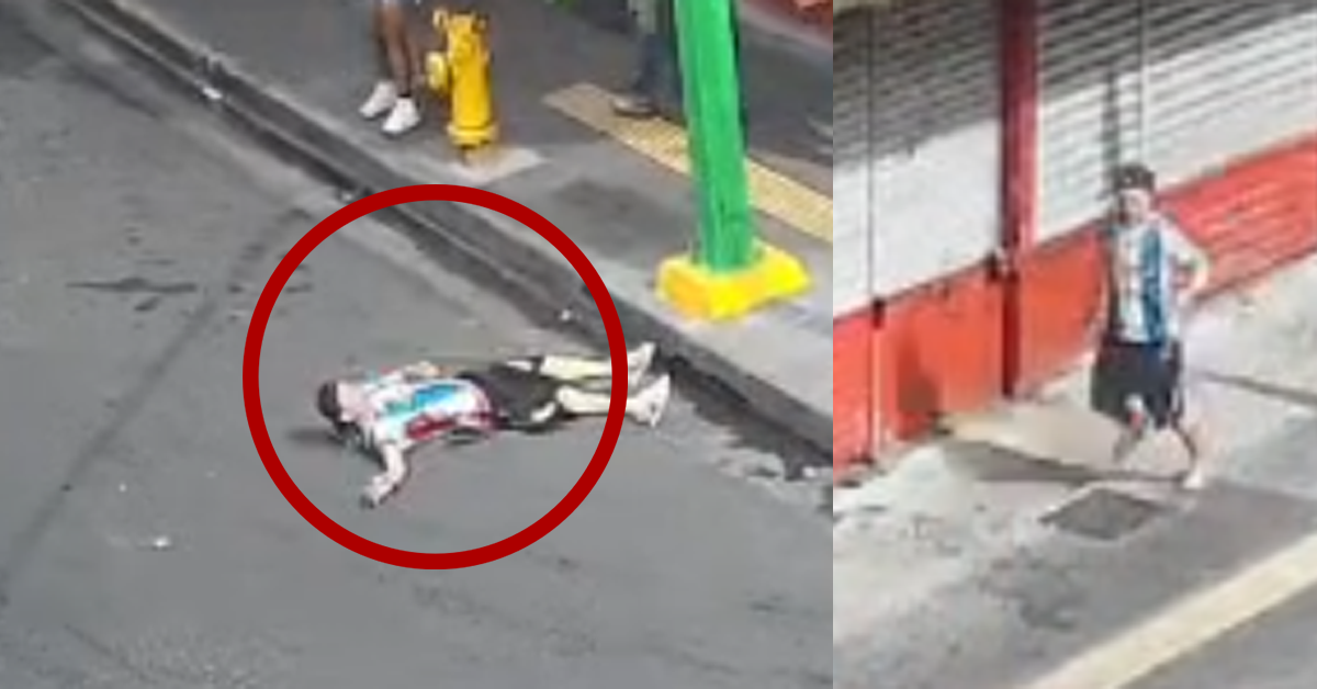 Impactante video muestra el intento de huida del sujeto que murió a balazos en el centro de San José
