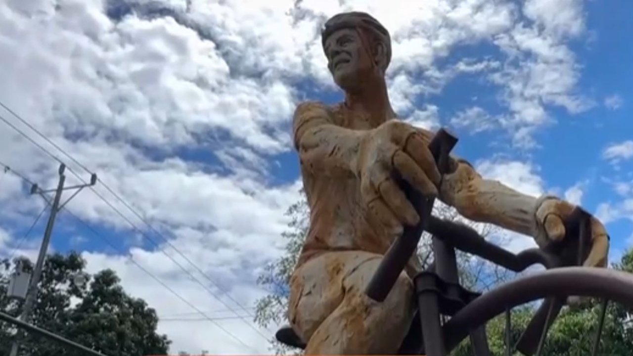 Jardín escultórico en El Coyol sorprende con arte hecho de piedra y varilla