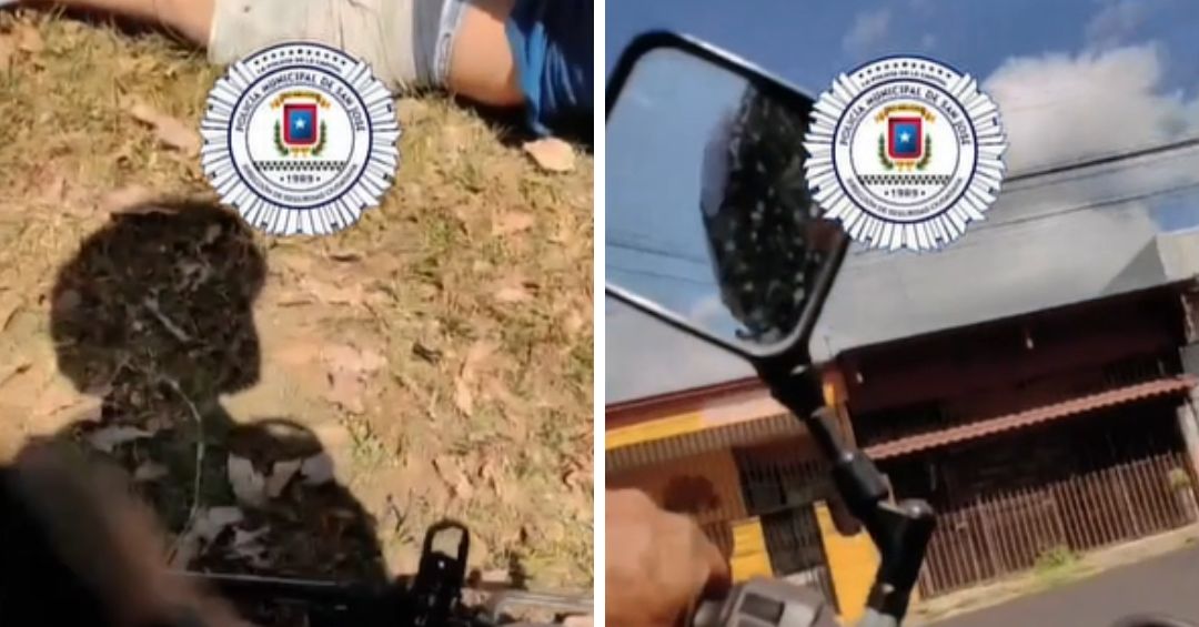 Video captó cómo policía persigue a conductor que transitaba sin placas en San José