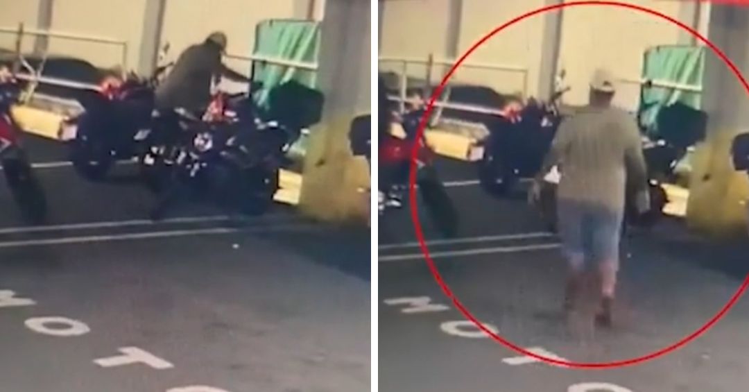 Sujeto robó motocicleta de supermercado sin importar que había testigos