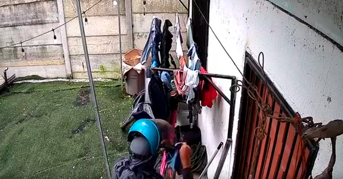 Captan a hombre oliendo calzones mientras trabajaba en una casa