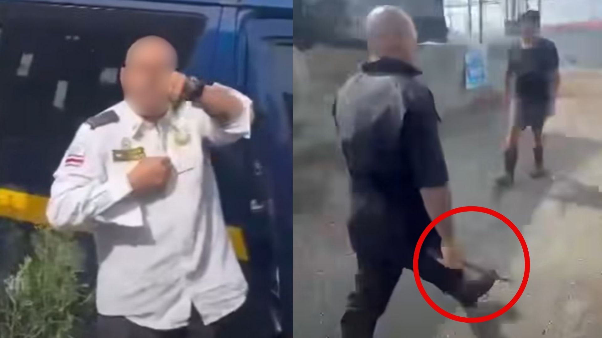 Policía de Tránsito se quita el uniforme y amenaza a joven con golpearlo