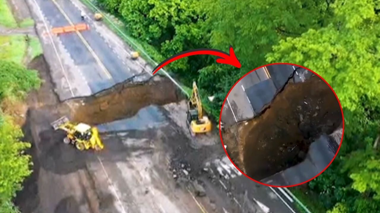 Este viernes habilitarán un carril en la ruta 27 tras enorme hundimiento