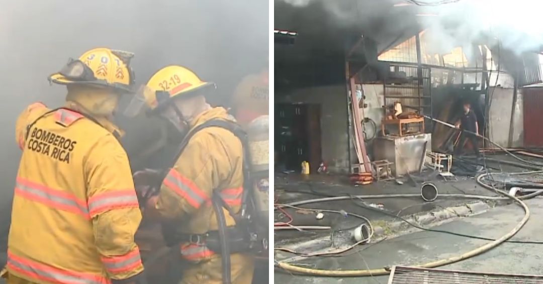 Incendio puso en alerta a las autoridades en el centro de Alajuela