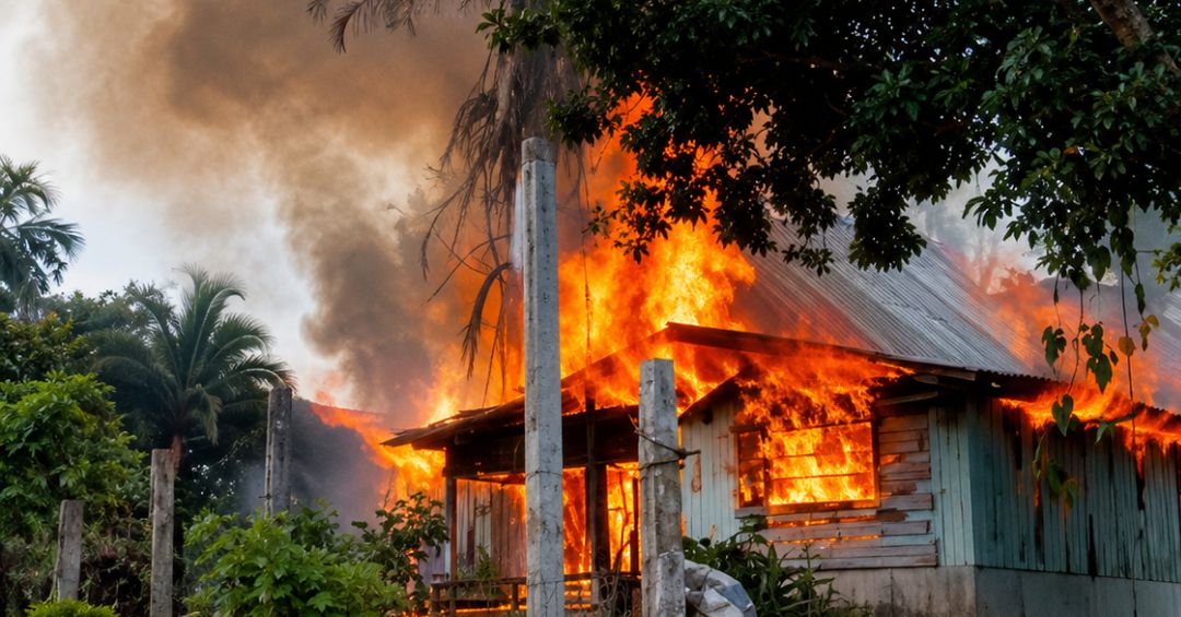 Llamas consumieron por completo casa de 60 metros cuadrados en Puntarenas