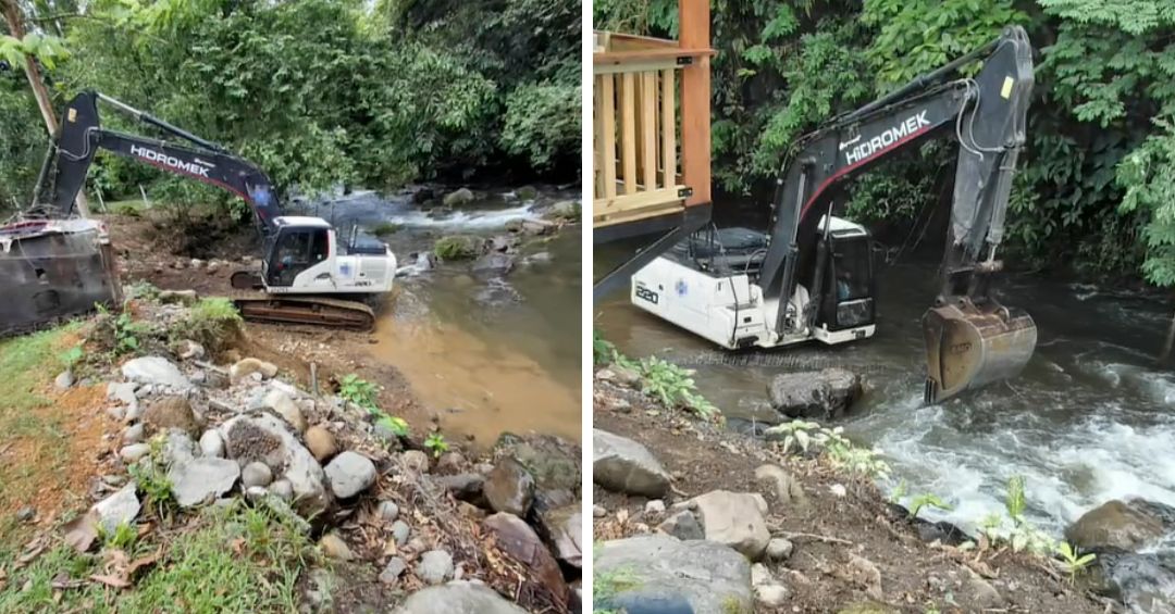 Sinac sorprendió a varias personas extrayendo material en río Jiménez de Pococí